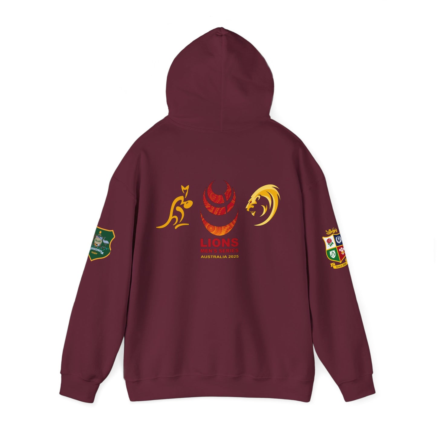 Sports-Inspired Unisex Heavy Blend™ Hooded Sweatshirt - 2025 Lions in Australia Rugby Tour Design