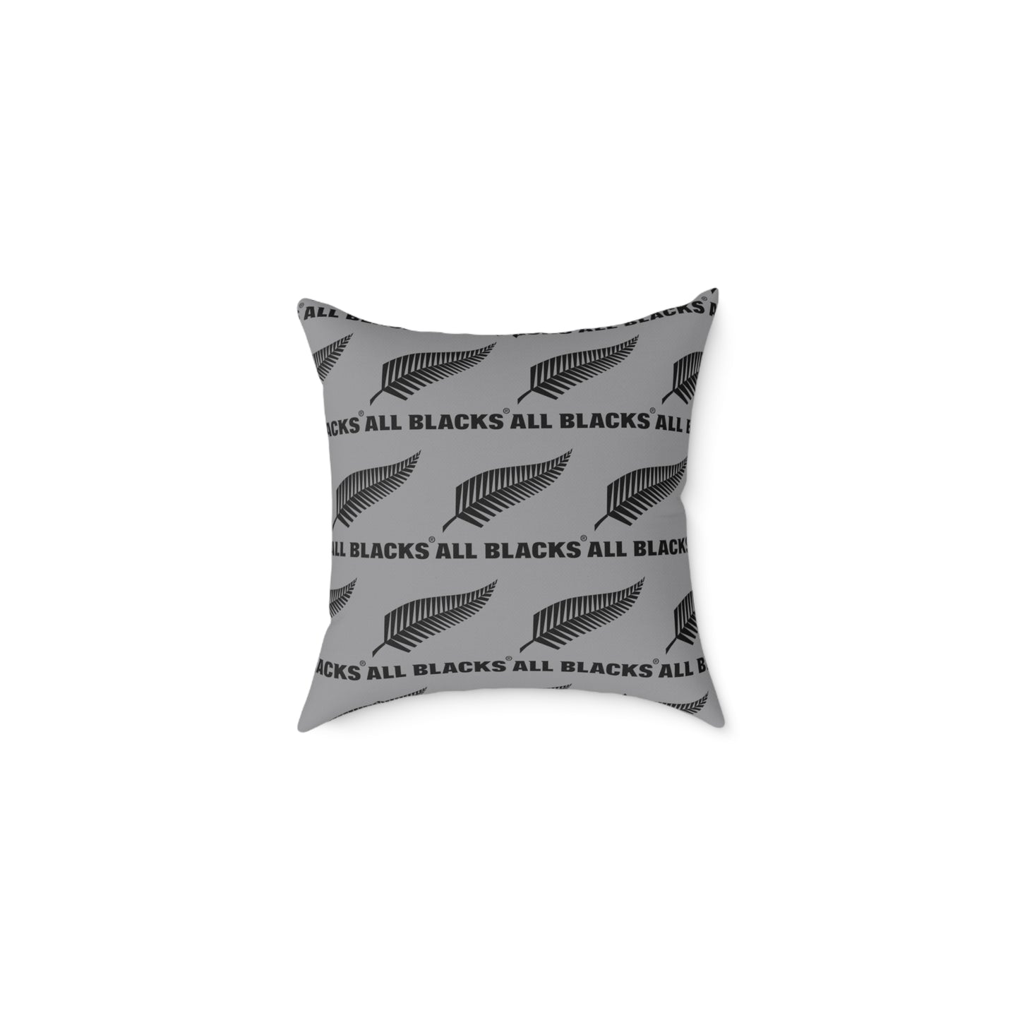 All Blacks Grey Square Poly Canvas Pillow