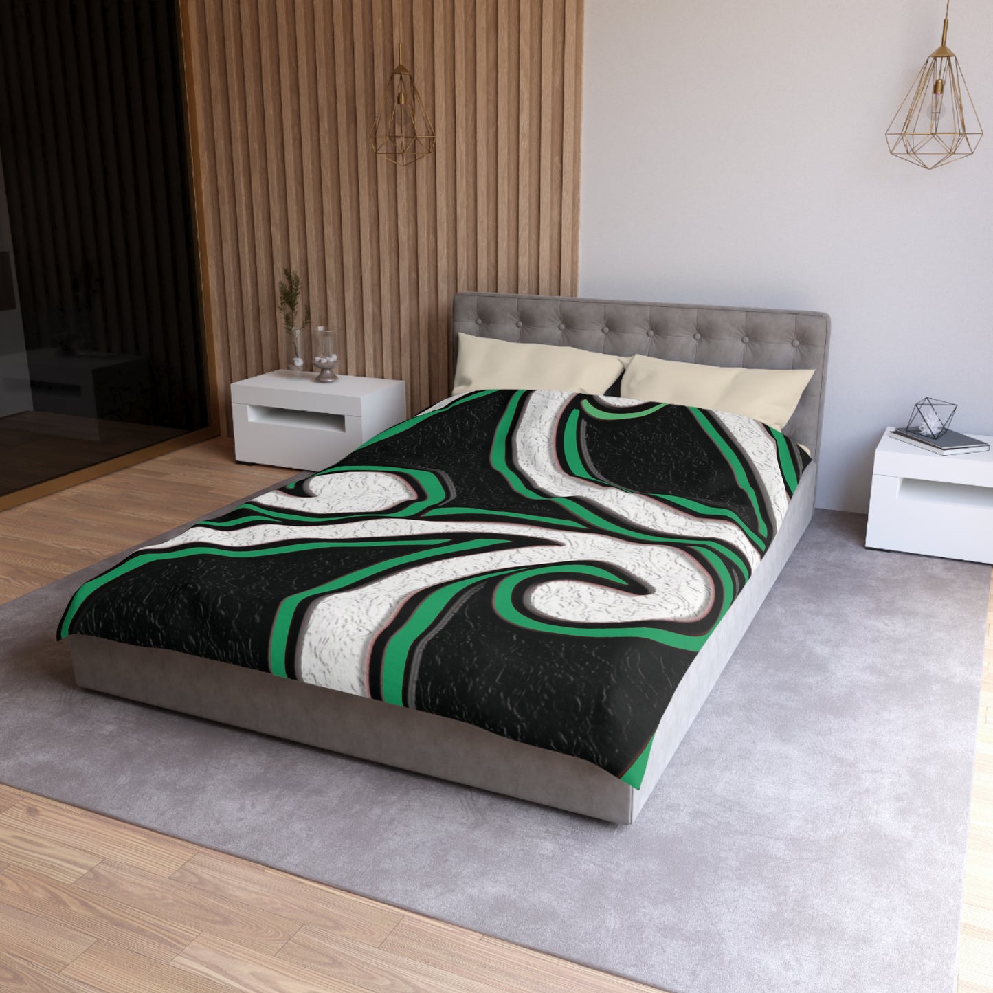 Maori Jade Koru Inspired Microfiber Duvet Cover