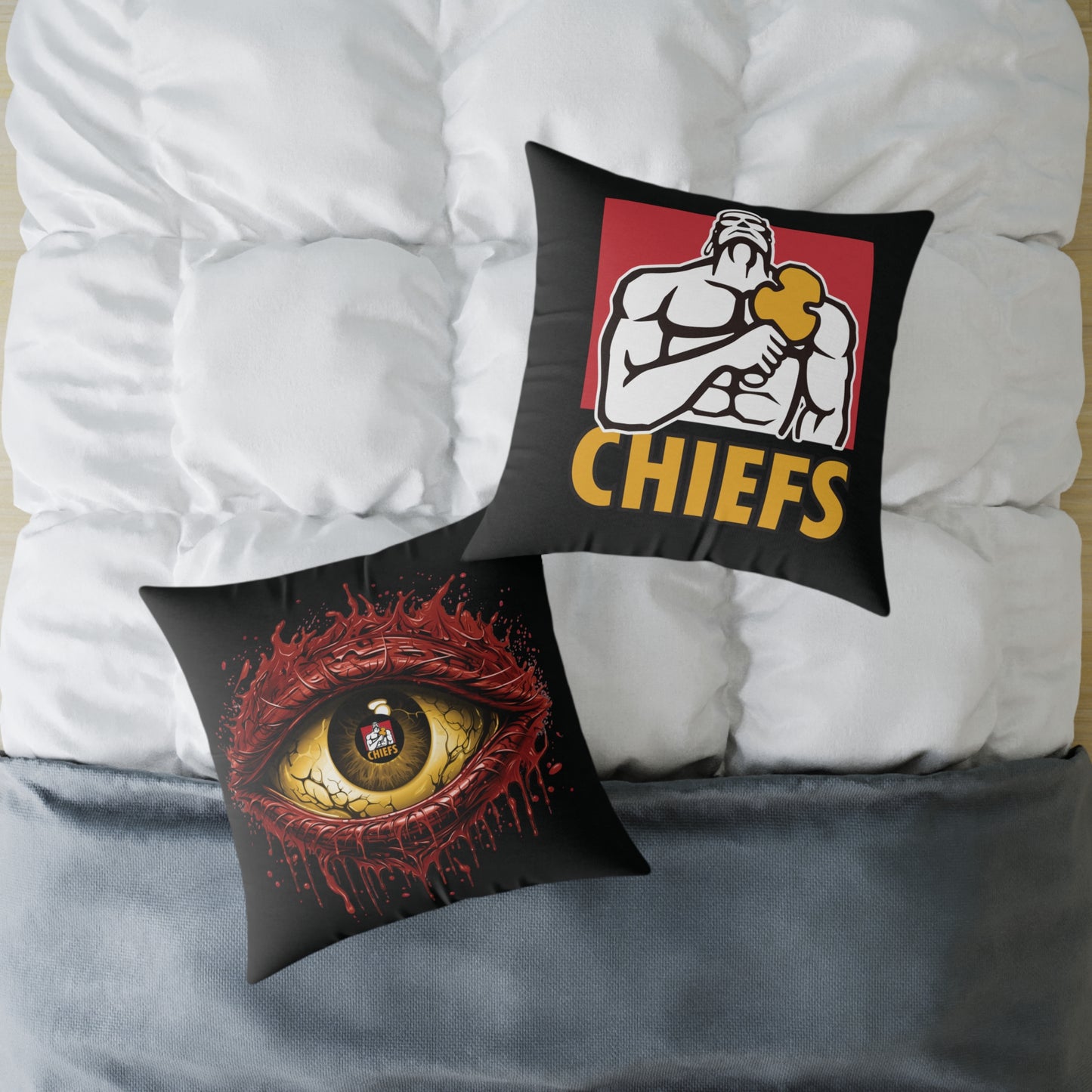 Square Poly Canvas Pillow - black