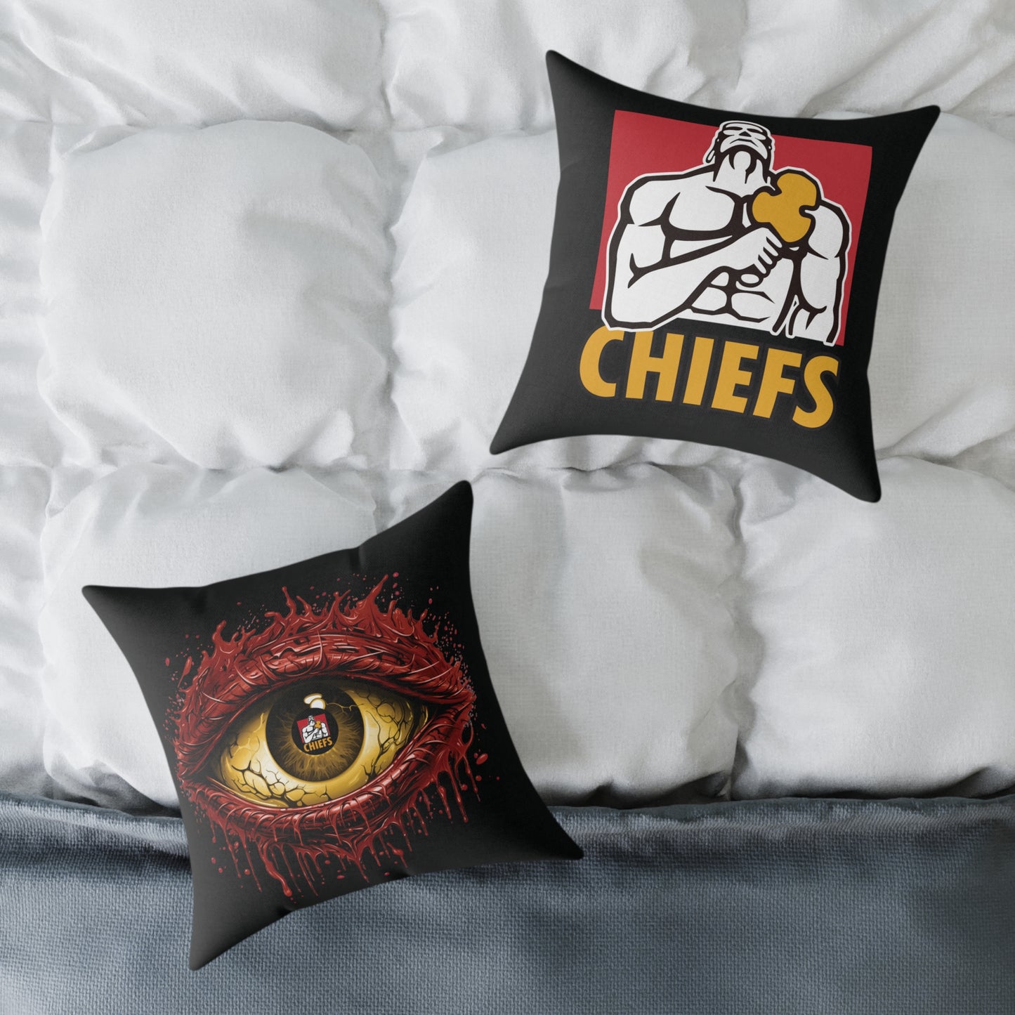 Square Poly Canvas Pillow - black