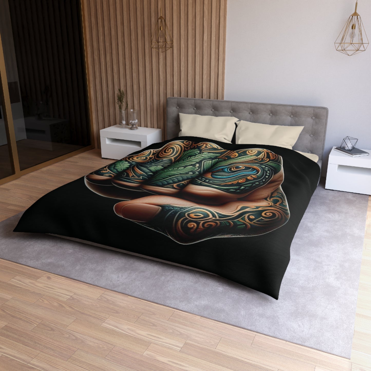 Maori Fist Microfiber Duvet Cover