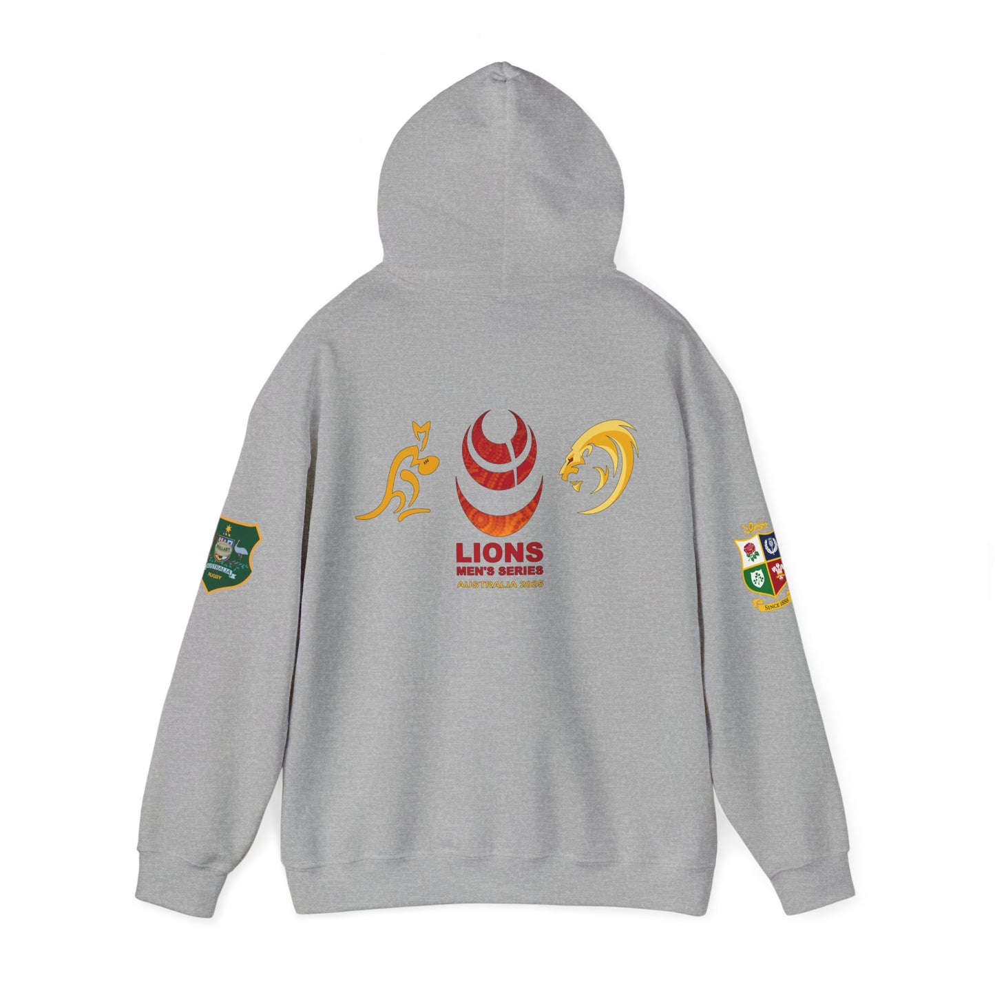 Sports-Inspired Unisex Heavy Blend™ Hooded Sweatshirt - 2025 Lions in Australia Rugby Tour Design