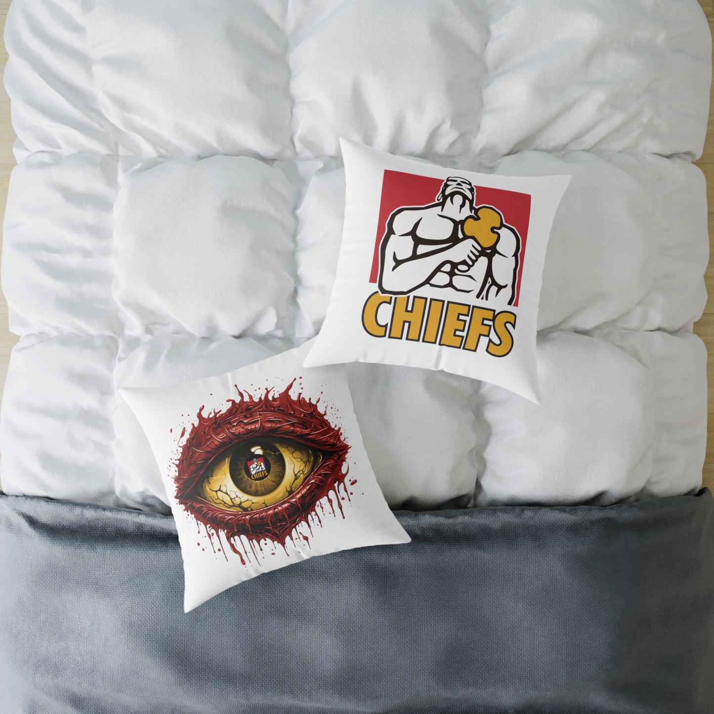 Square Poly Canvas Pillow - white