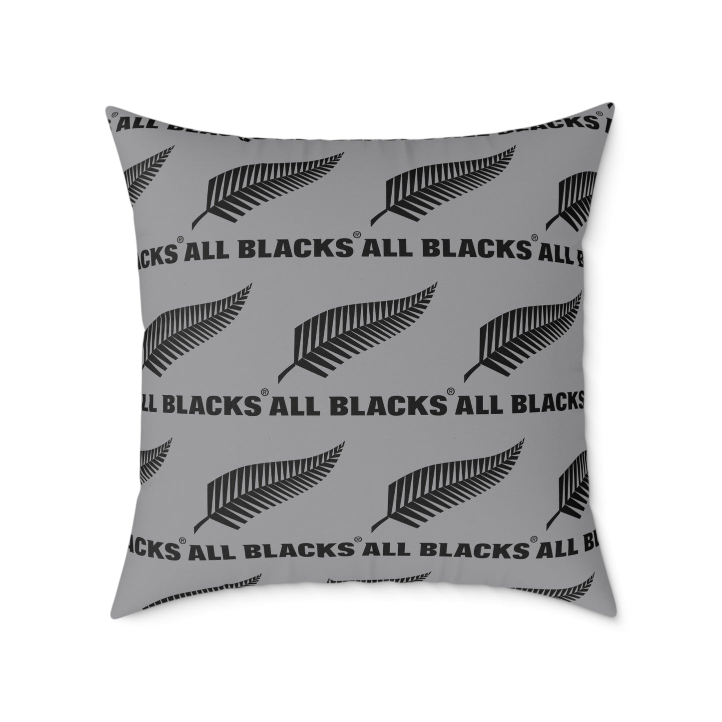 All Blacks Grey Square Poly Canvas Pillow