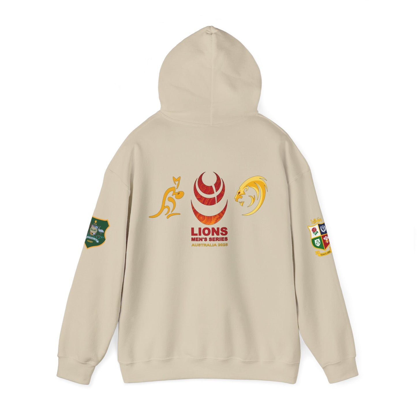 Sports-Inspired Unisex Heavy Blend™ Hooded Sweatshirt - 2025 Lions in Australia Rugby Tour Design