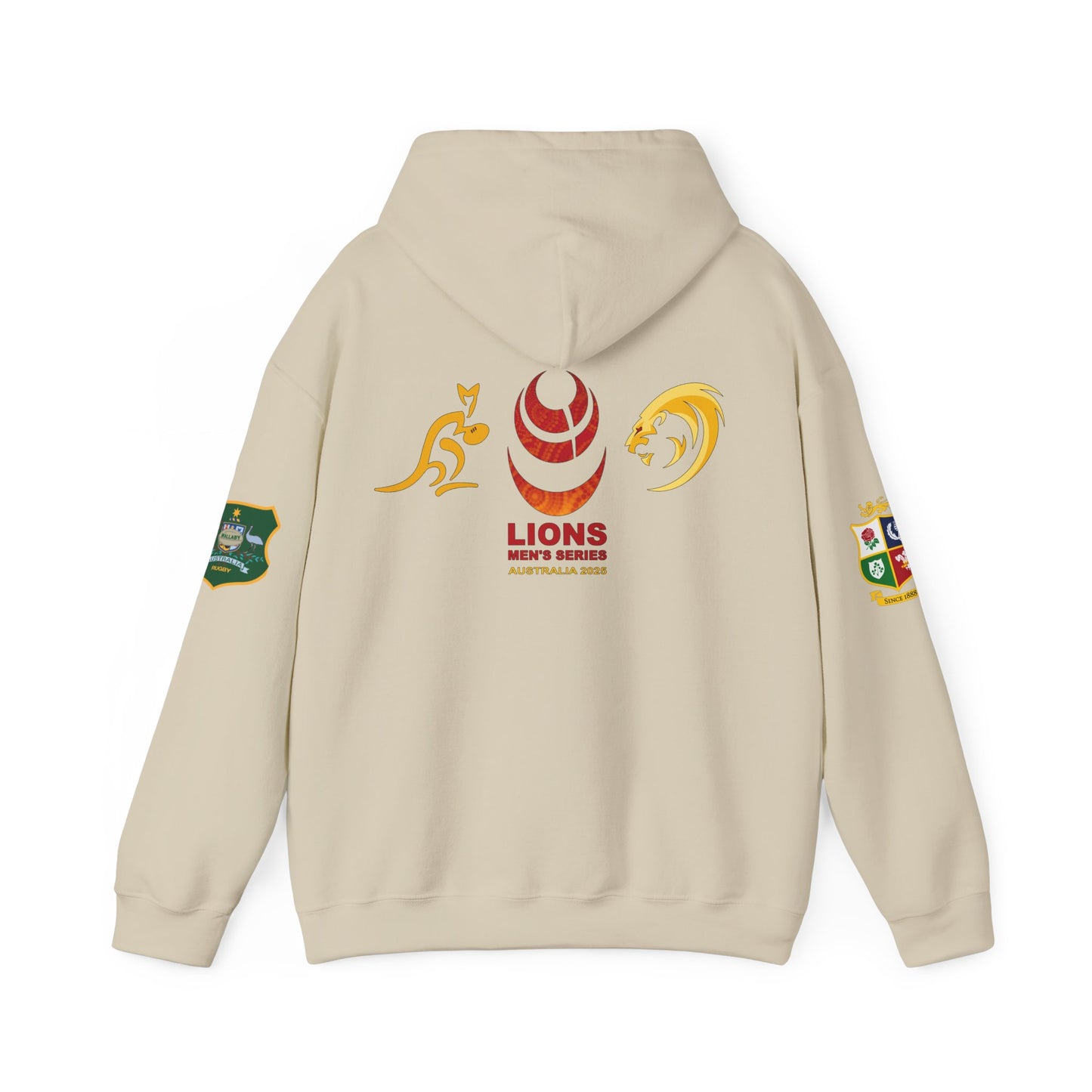 Sports-Inspired Unisex Heavy Blend™ Hooded Sweatshirt - 2025 Lions in Australia Rugby Tour Design