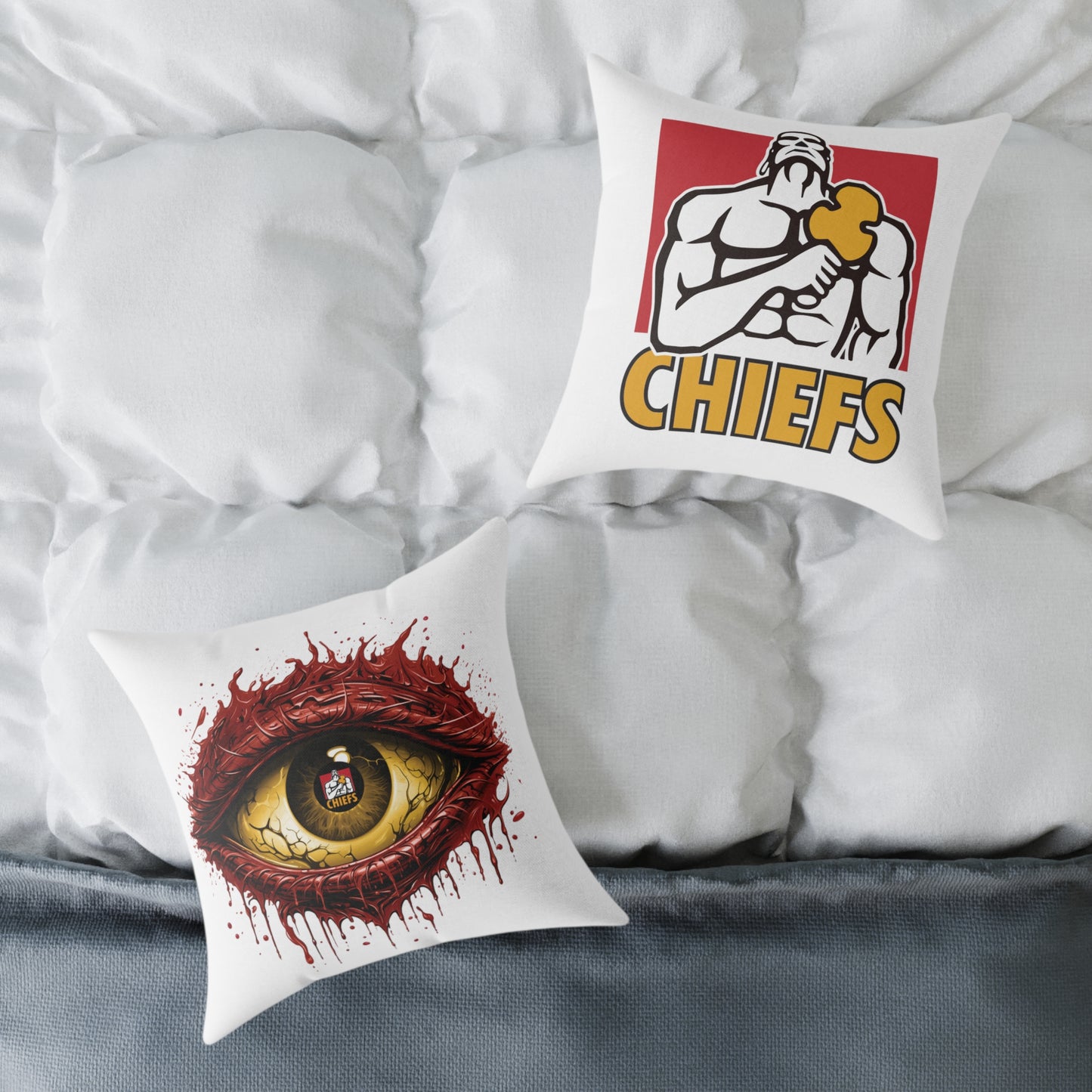 Square Poly Canvas Pillow - white