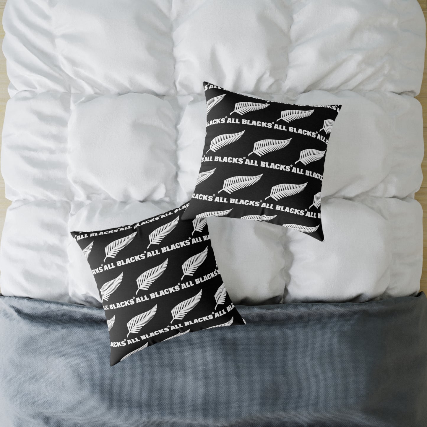 All Blacks Black Square Poly Canvas Pillow