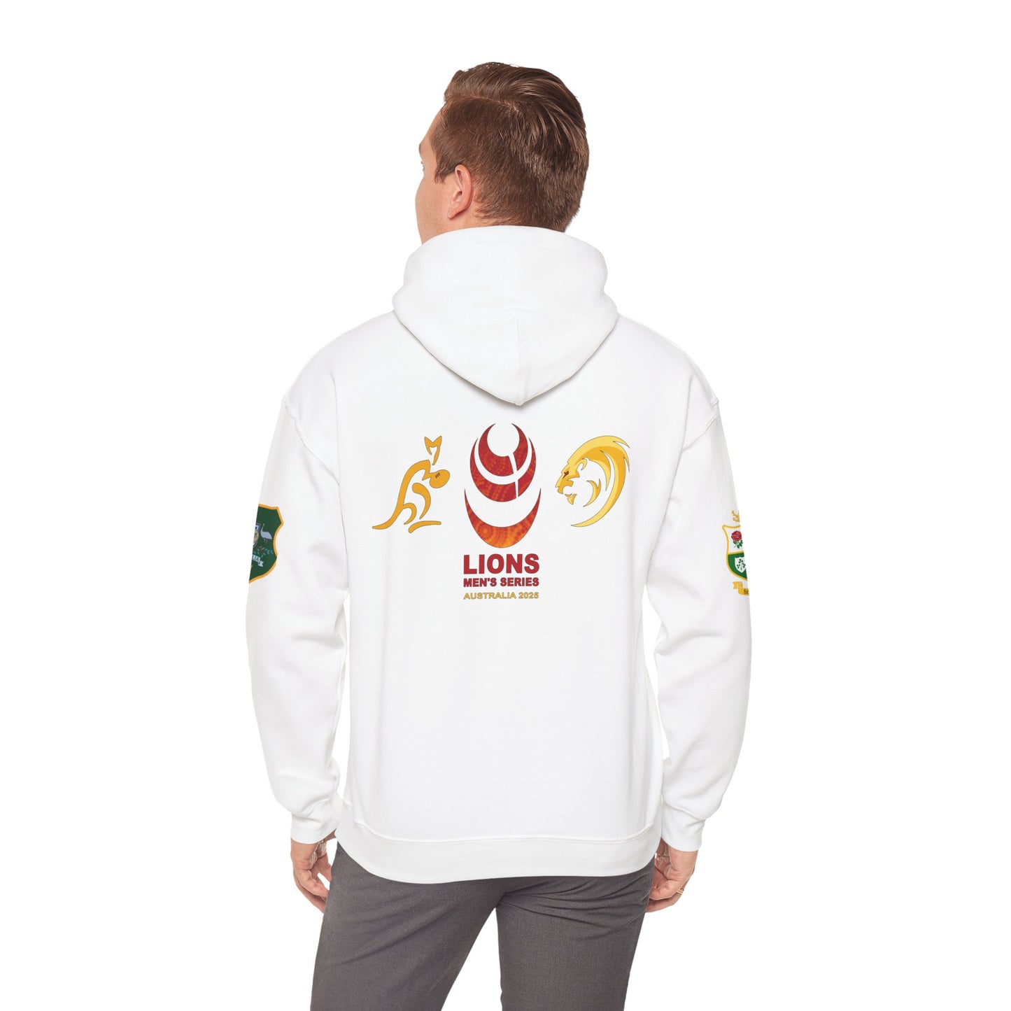 Sports-Inspired Unisex Heavy Blend™ Hooded Sweatshirt - 2025 Lions in Australia Rugby Tour Design