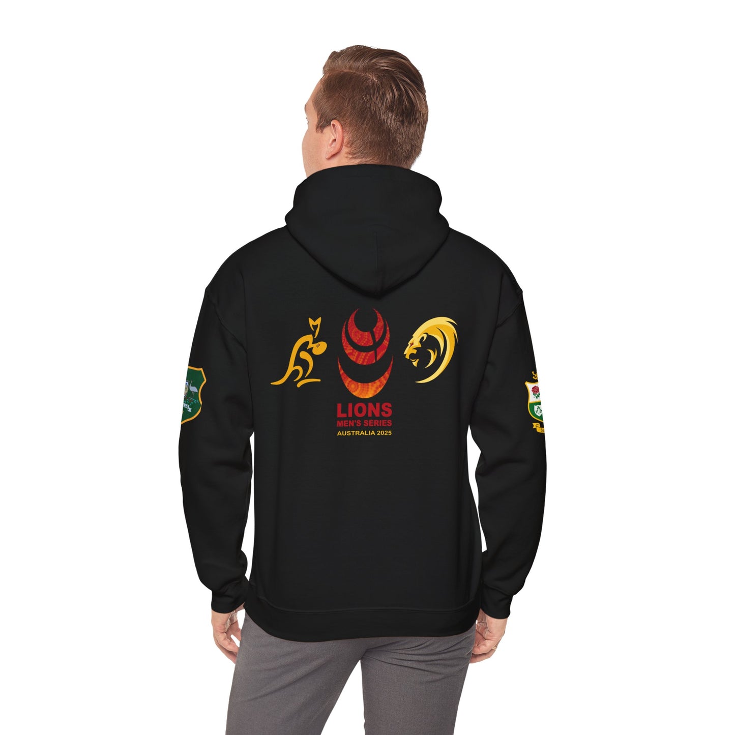 Sports-Inspired Unisex Heavy Blend™ Hooded Sweatshirt - 2025 Lions in Australia Rugby Tour Design - (Made in-house)