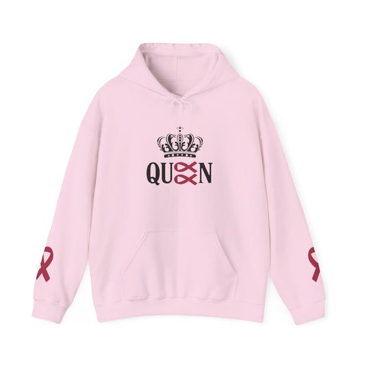 Cancer Queen Stylish Awareness Hoodie for Unisex, Cozy Gift for Friends, Perfect for Charity Events, Breast Cancer Awareness, Casual Wear