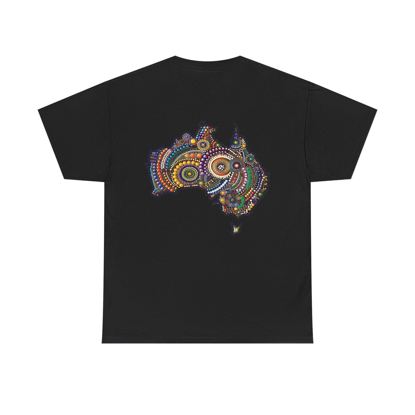 Sport-Inspired Unisex Heavy Cotton Tee with Lions Rugby Tour 2025 & Indigenous Australian Art (UK Distributor)