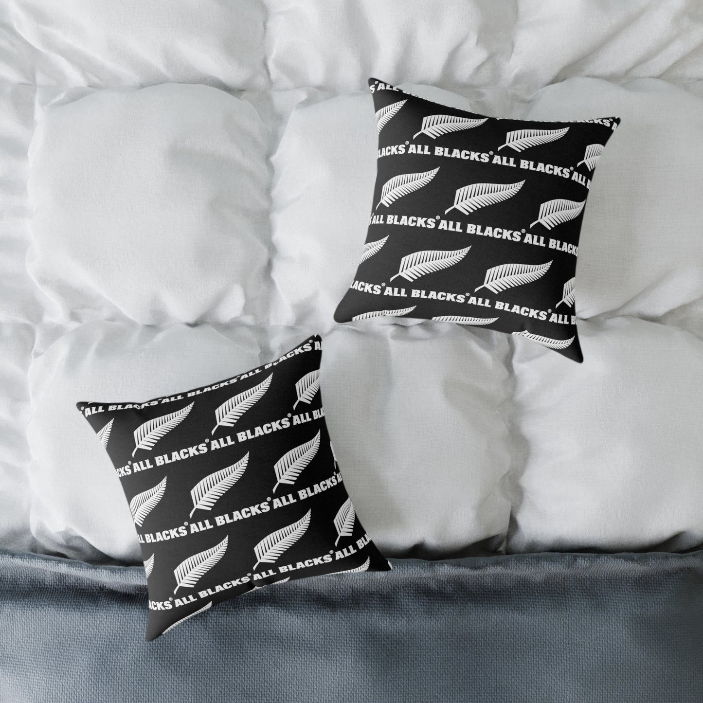 All Blacks Black Square Poly Canvas Pillow
