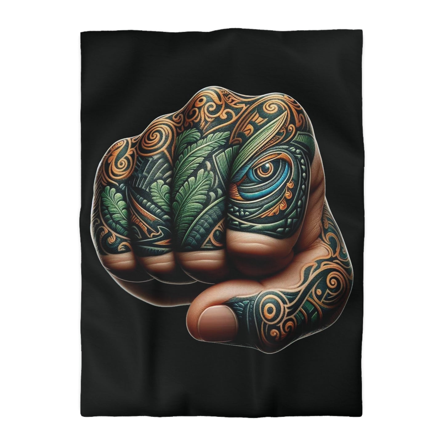 Maori Fist Microfiber Duvet Cover