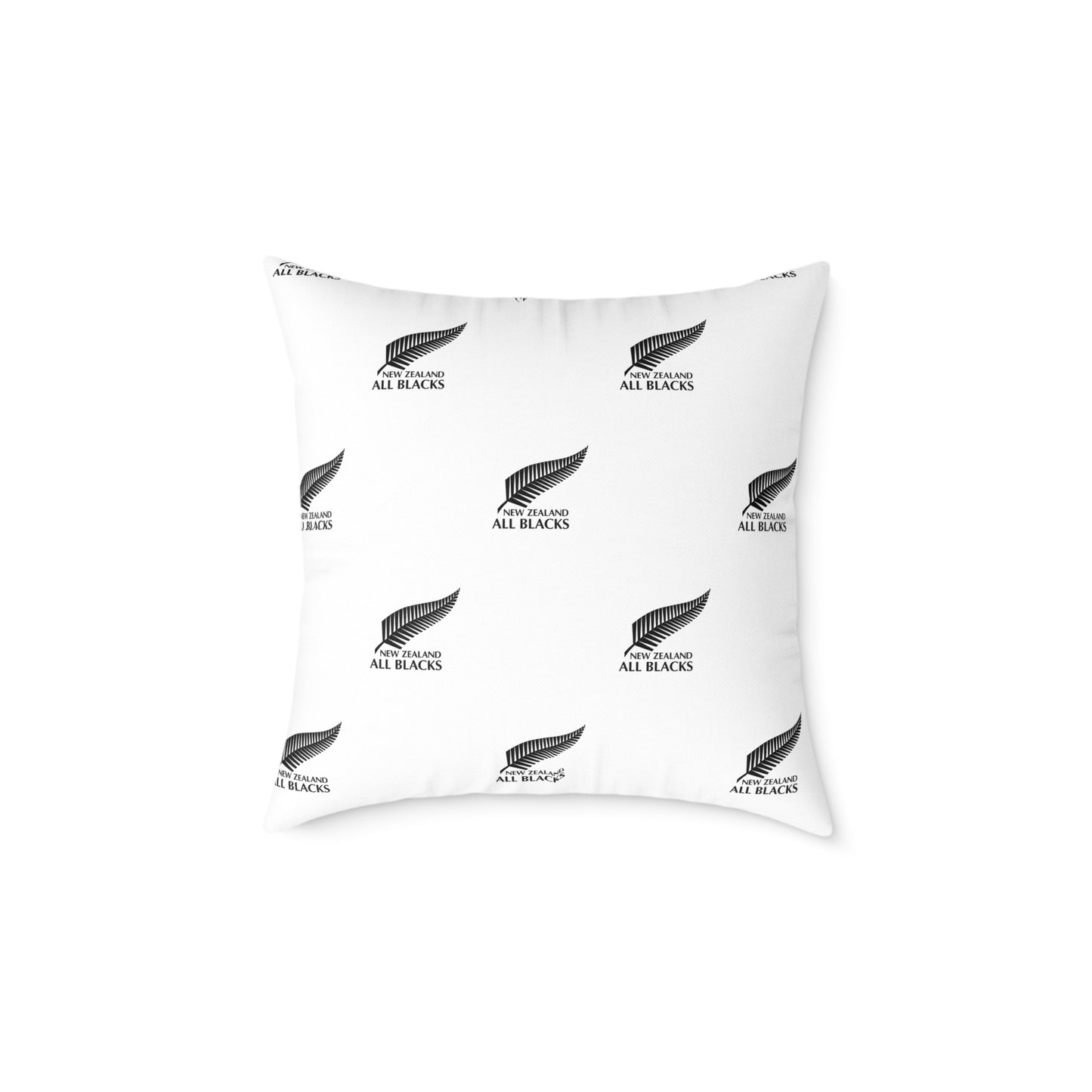 All Blacks White Square Poly Canvas Pillow