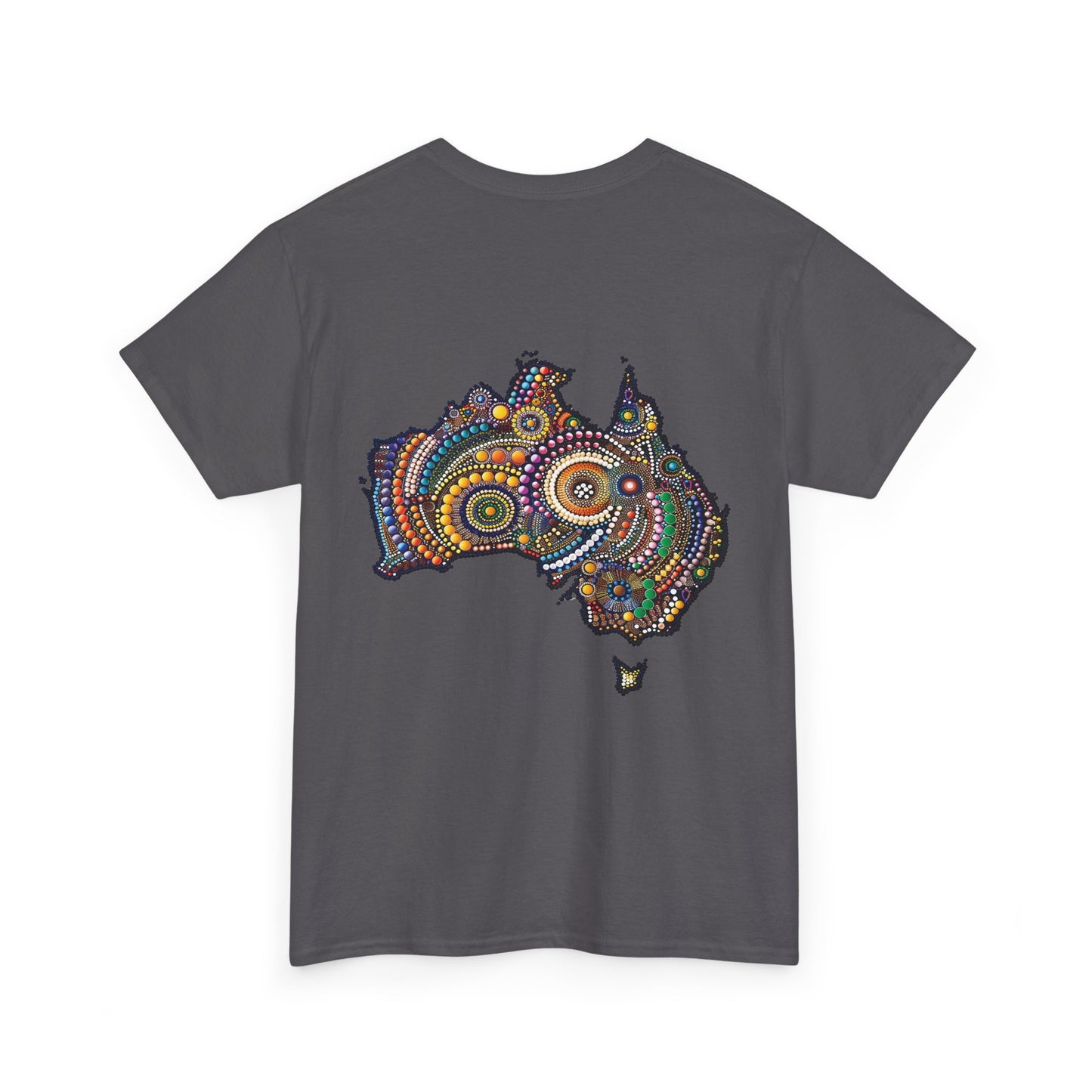 Sport-Inspired Unisex Heavy Cotton Tee with Lions Rugby Tour 2025 & Indigenous Australian Art (UK Distributor)