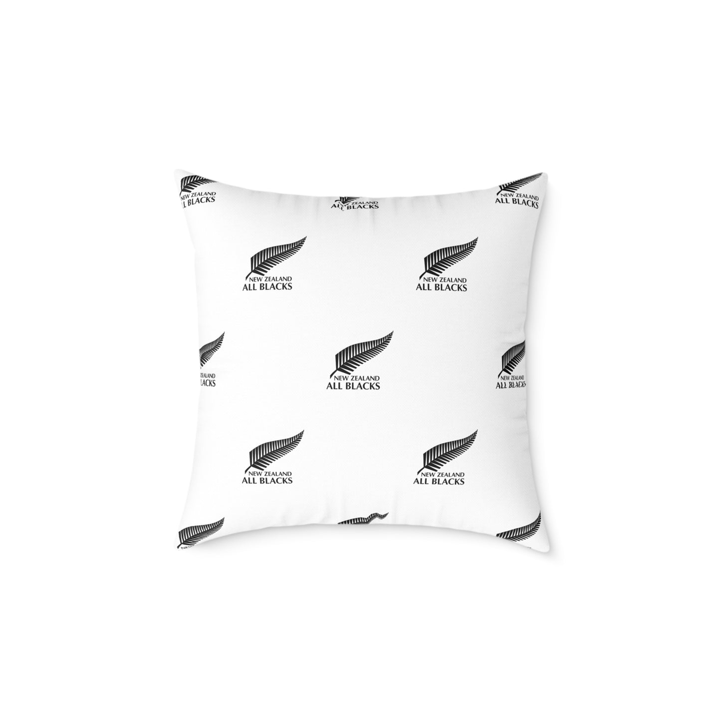 All Blacks White Square Poly Canvas Pillow