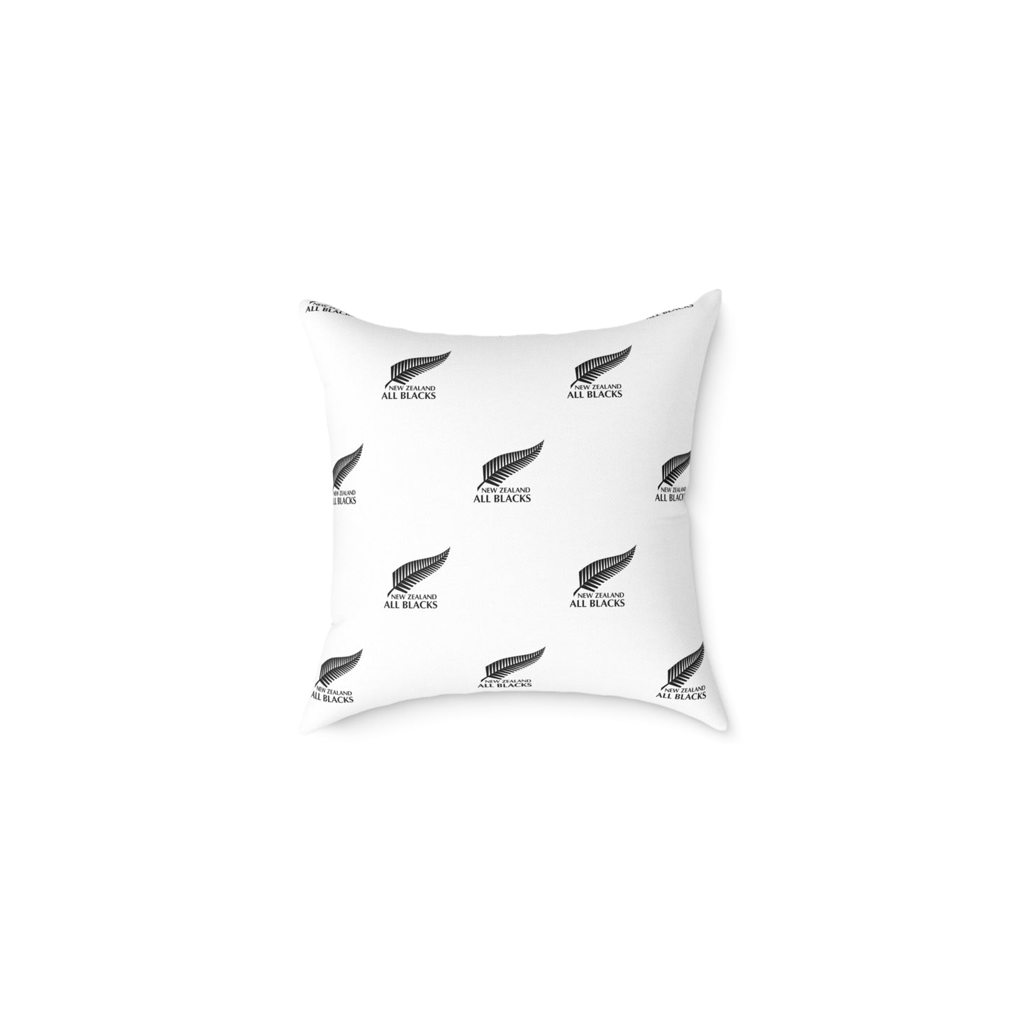 All Blacks White Square Poly Canvas Pillow