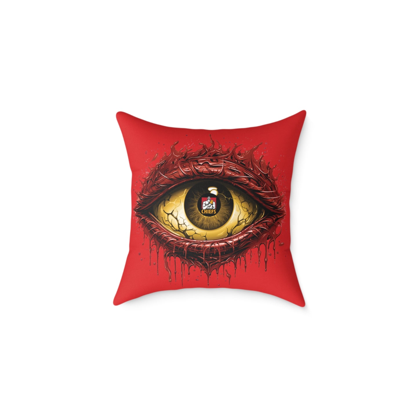 Square Poly Canvas Pillow - red