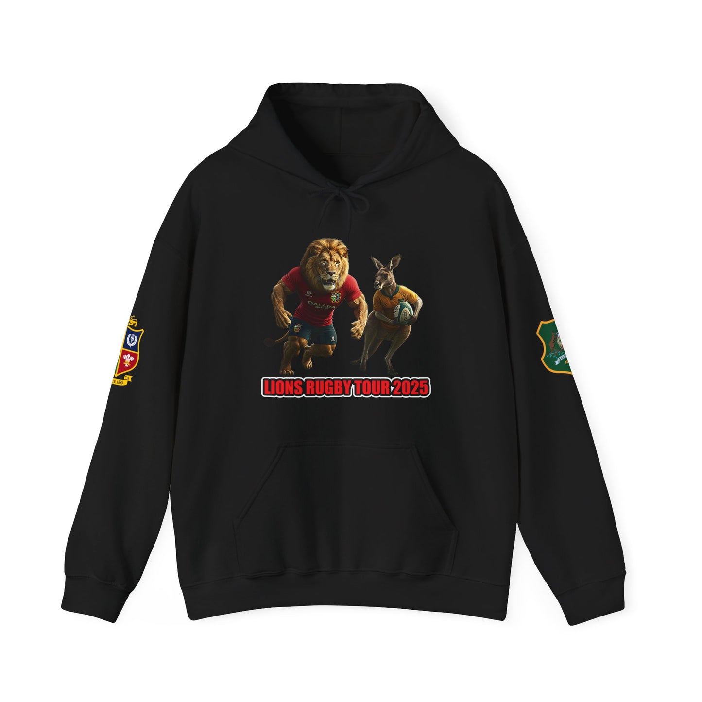 Lions Tour 2025 Rugby Legends Unisex Hooded Sweatshirt - Heavy Blend, Perfect for Sports Fans - Lion & Roo Design 2 (UK distributor)