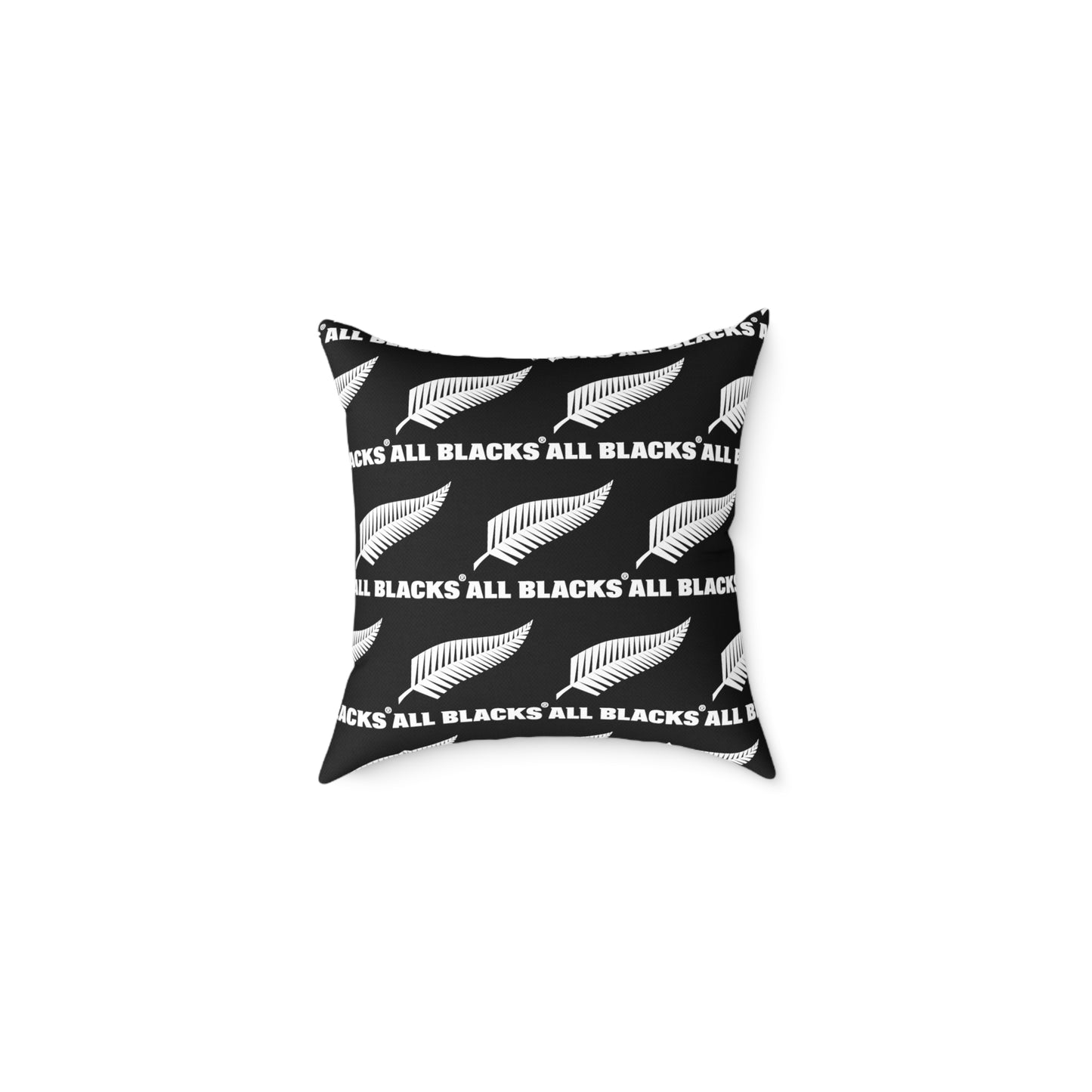 All Blacks Black Square Poly Canvas Pillow