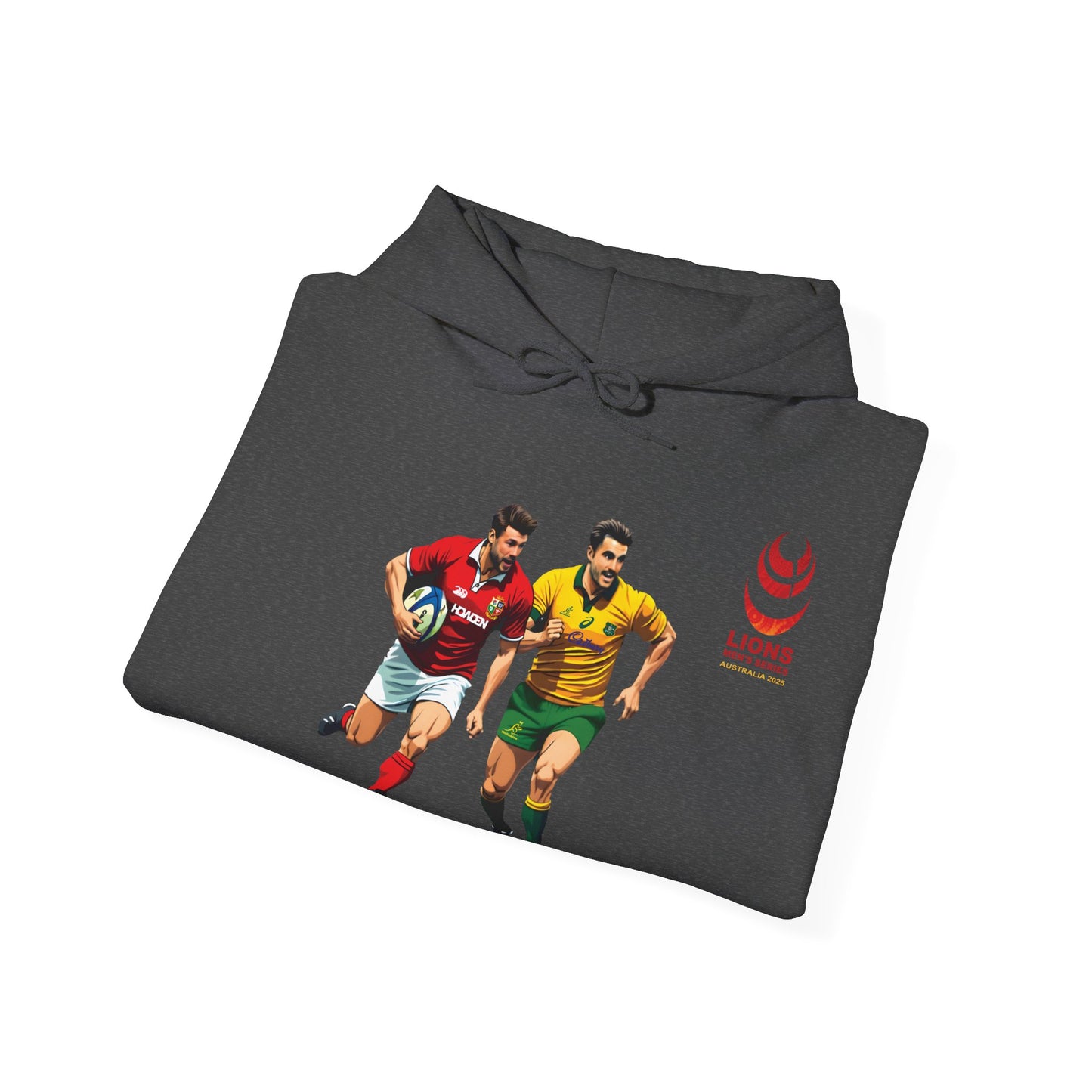 Sports-Inspired Unisex Heavy Blend™ Hooded Sweatshirt - 2025 Lions in Australia Rugby Tour Design
