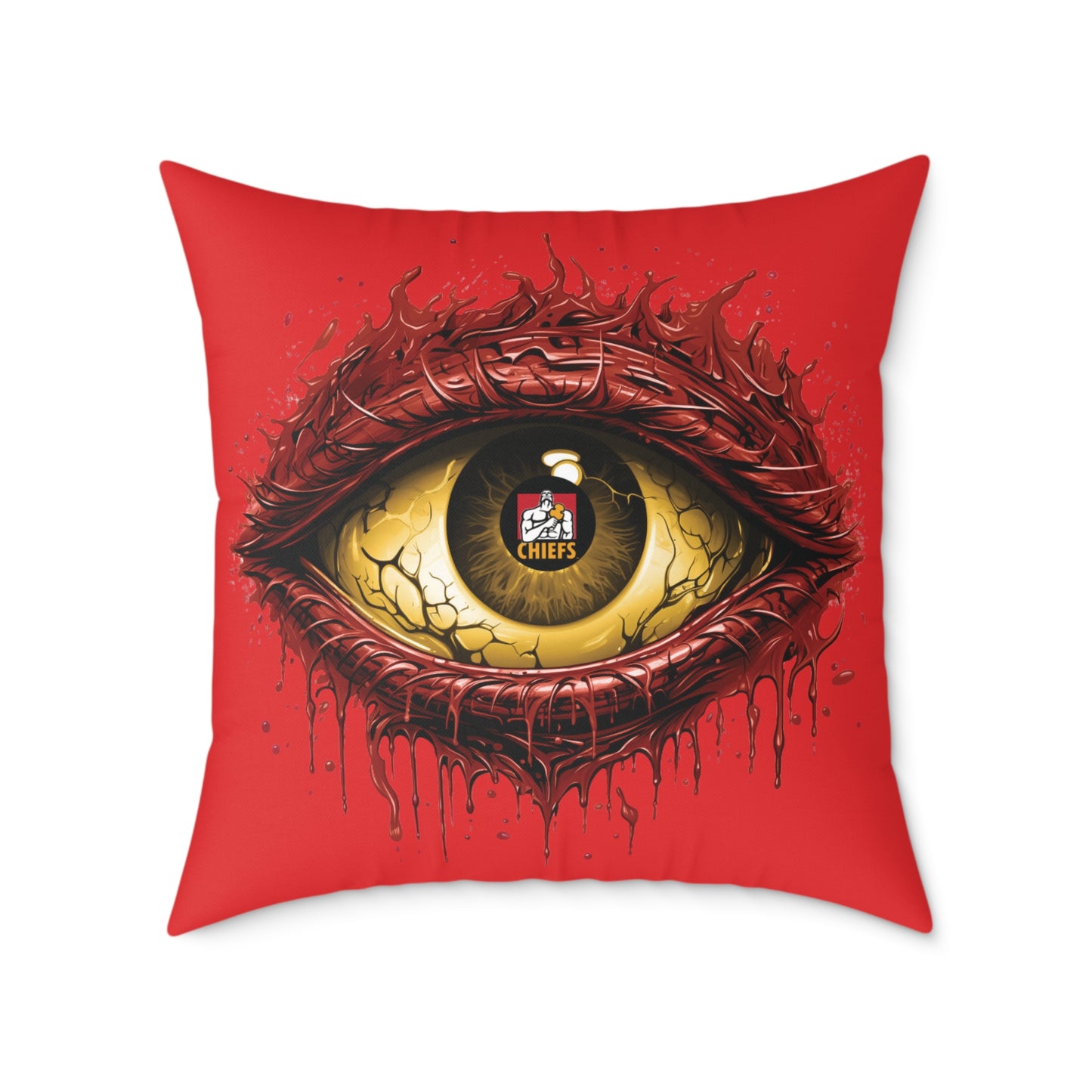 Square Poly Canvas Pillow - red