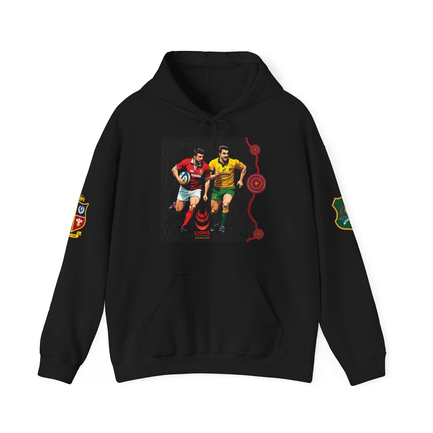 Sports-Inspired Unisex Heavy Blend™ Hooded Sweatshirt - 2025 Lions in Australia Rugby Tour Design - (Made in-house)