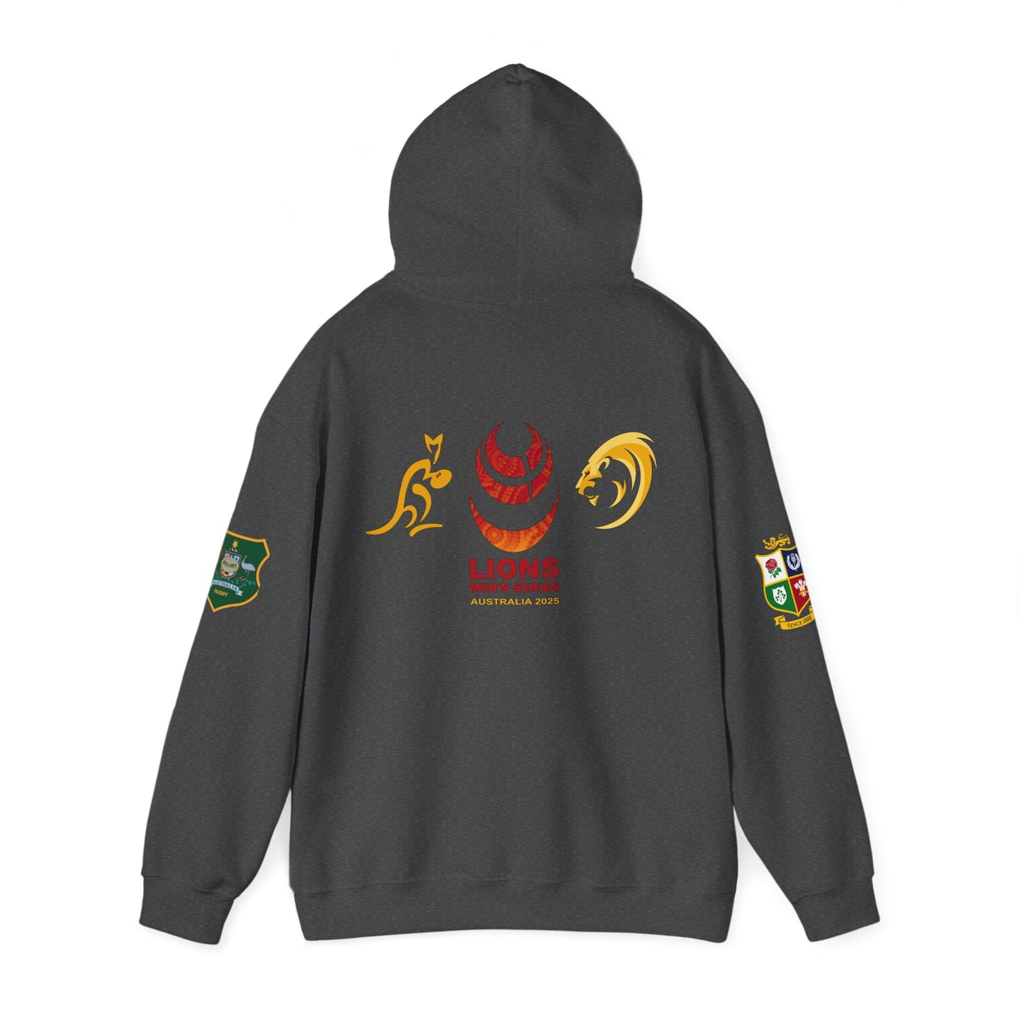 Sports-Inspired Unisex Heavy Blend™ Hooded Sweatshirt - 2025 Lions in Australia Rugby Tour Design