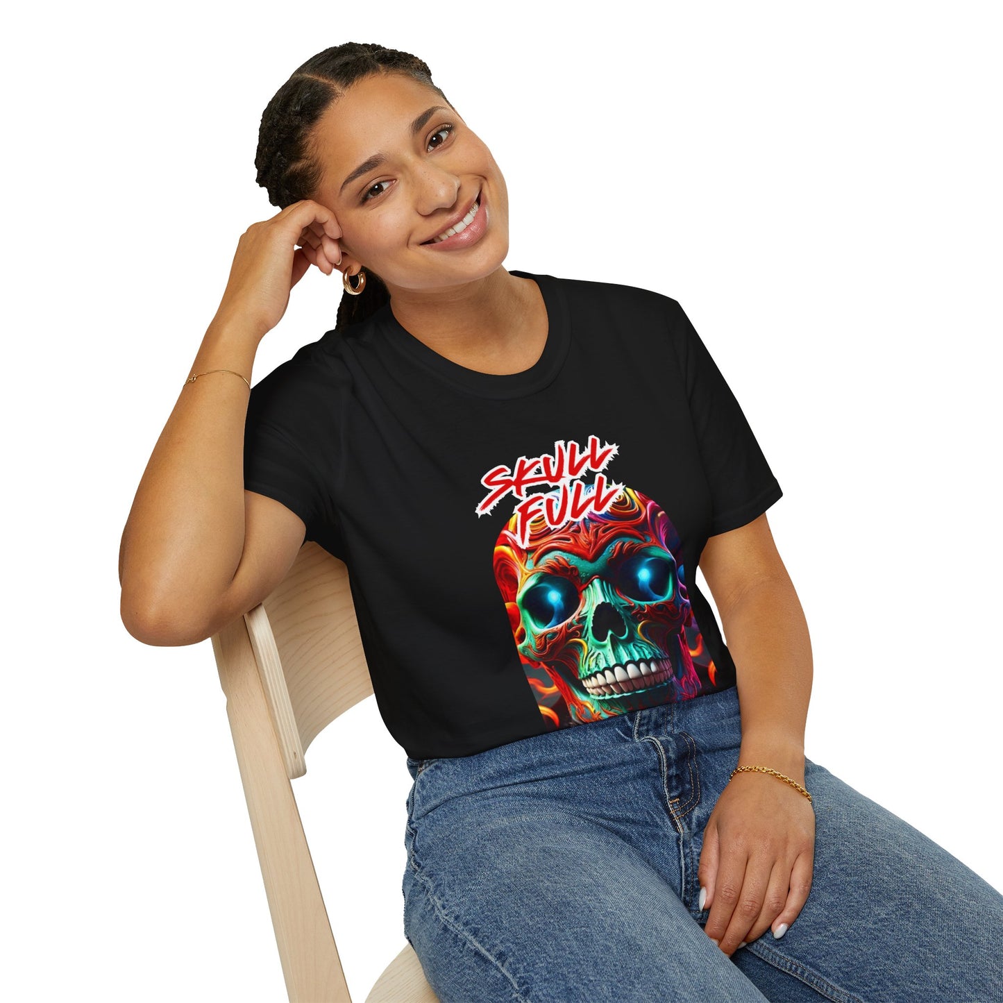 Skull-Ful-Intnentions Plain Crew Neck T-Shirt