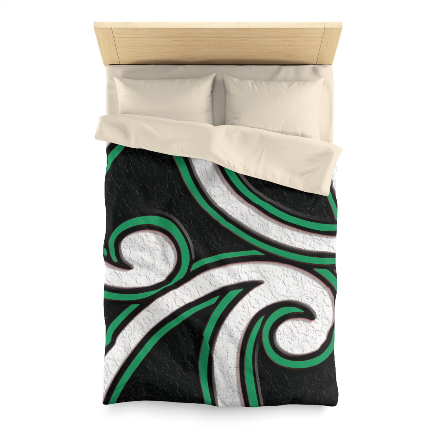 Maori Jade Koru Inspired Microfiber Duvet Cover