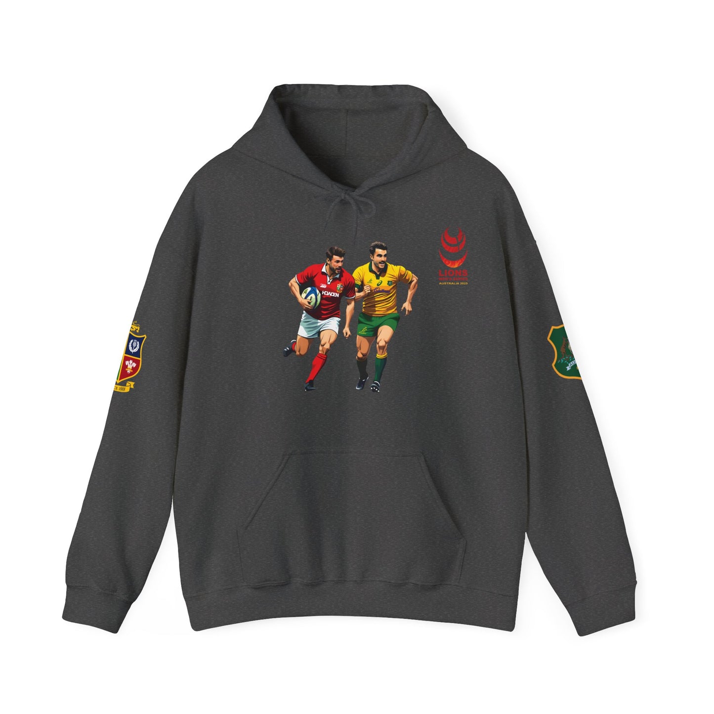 Sports-Inspired Unisex Heavy Blend™ Hooded Sweatshirt - 2025 Lions in Australia Rugby Tour Design