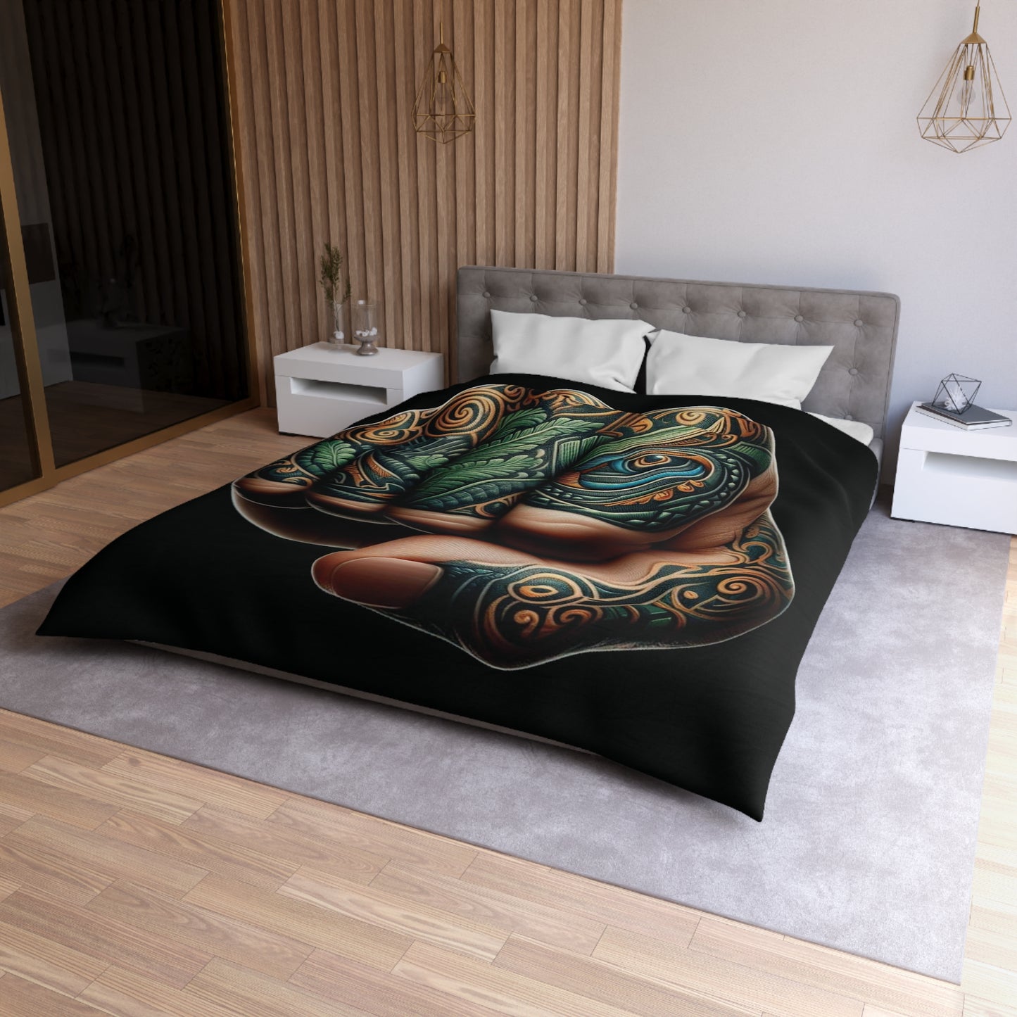 Maori Fist Microfiber Duvet Cover