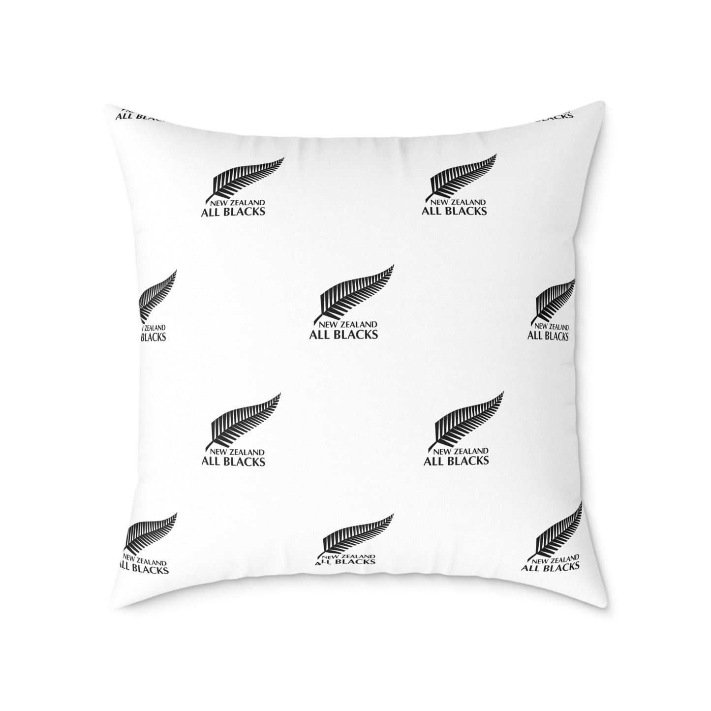 All Blacks White Square Poly Canvas Pillow
