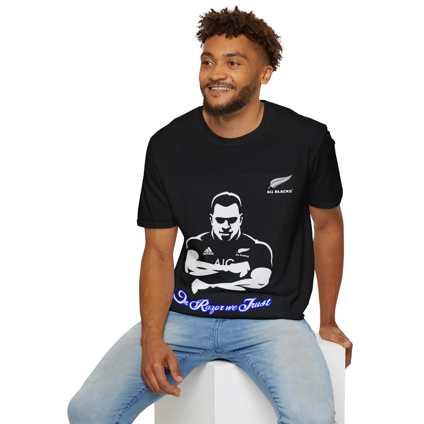 All Blacks Razor Era Plain Crew Neck T-Shirt (Fully customisable)