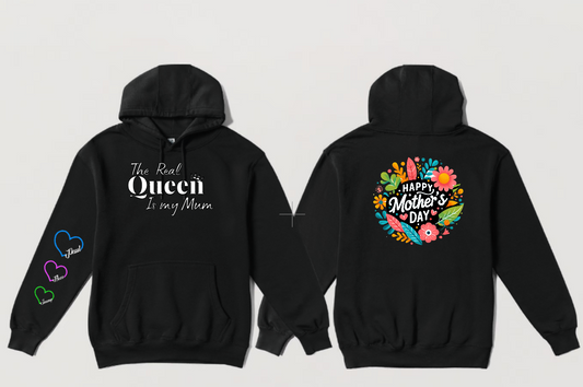 Mothers Day Hearts on Sleeve - Unisex Heavy Blend™ Hooded Sweatshirt (Made in-house)